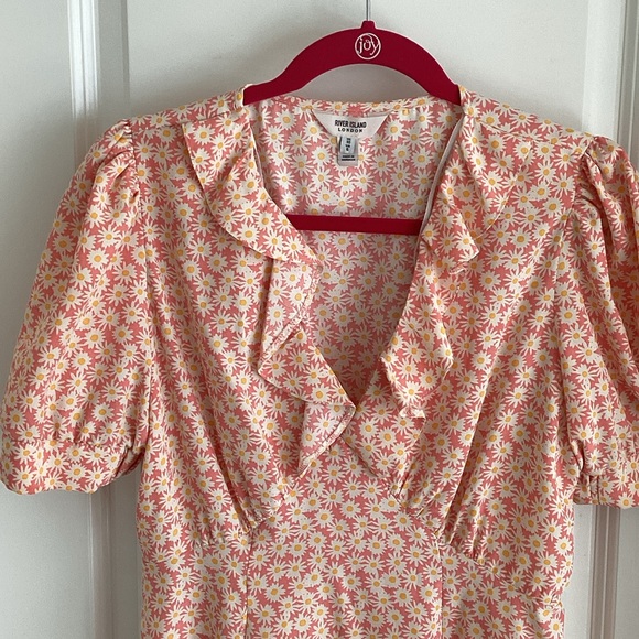River Island Floral Mini Dress - Pink and Yellow - Picture 1 of 1